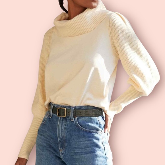Anthropologie Sweaters - Anthropologie Dolan Left Coast Cowl Neck Pullover Sweater in Ivory size Medium